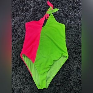 Beach riot one shoulder one piece L neon